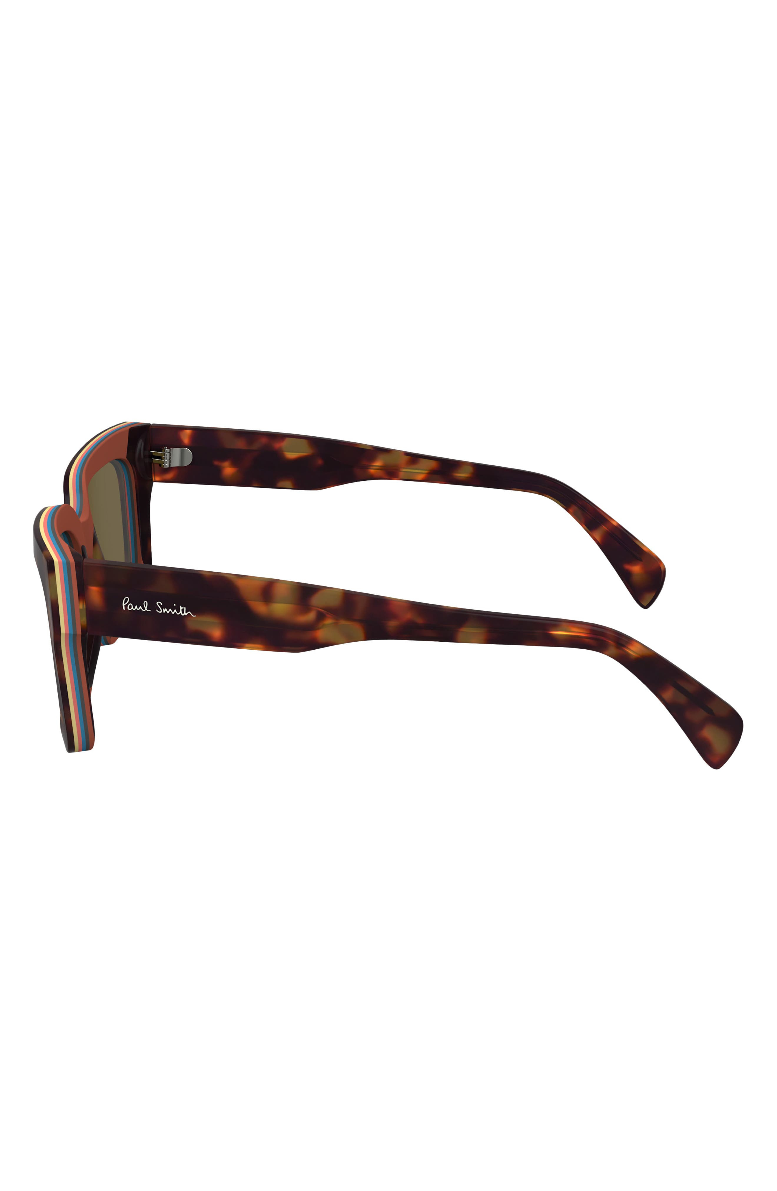 Paul Smith Kenton 52mm Rectangular Sunglasses in Havana Multi-Stripe at Nordstrom - 4