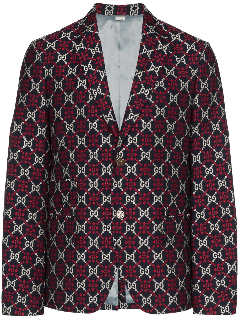 GG diamond-pattern blazer - 1