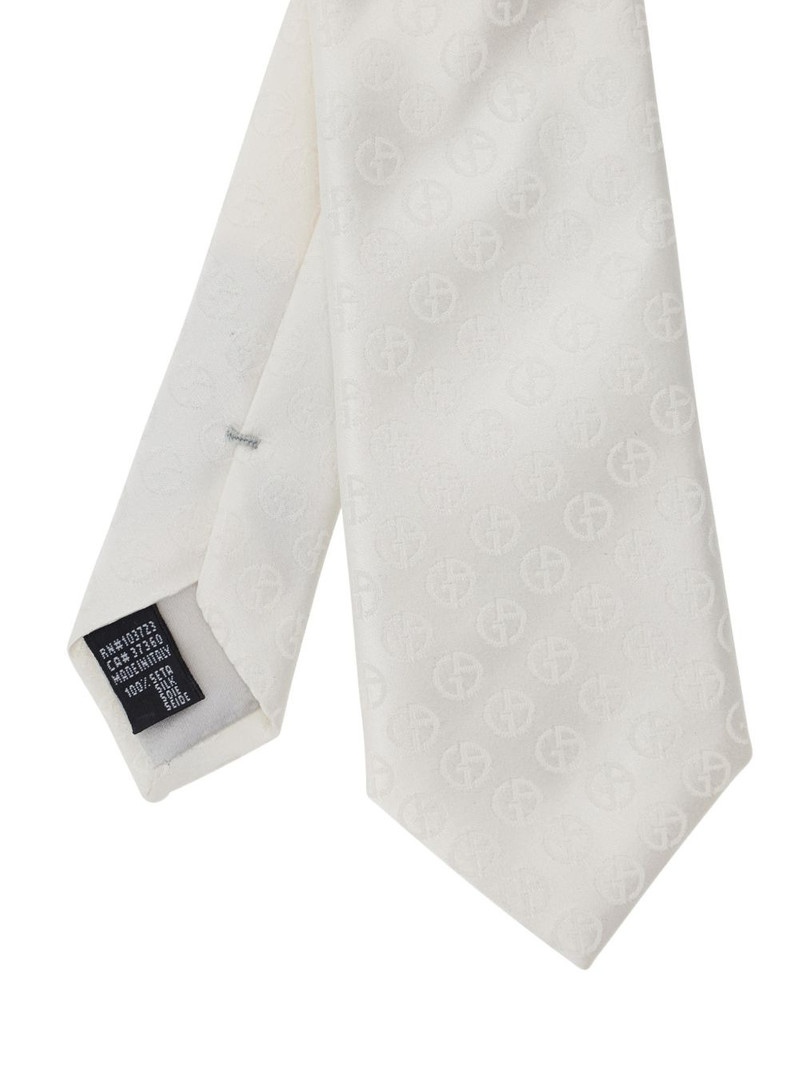 GIORGIO ARMANI tonal-logo silk tie outlook