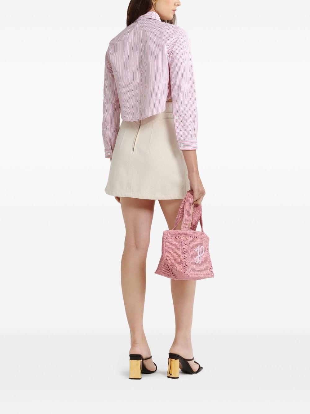 A-line denim mini skirt - 3