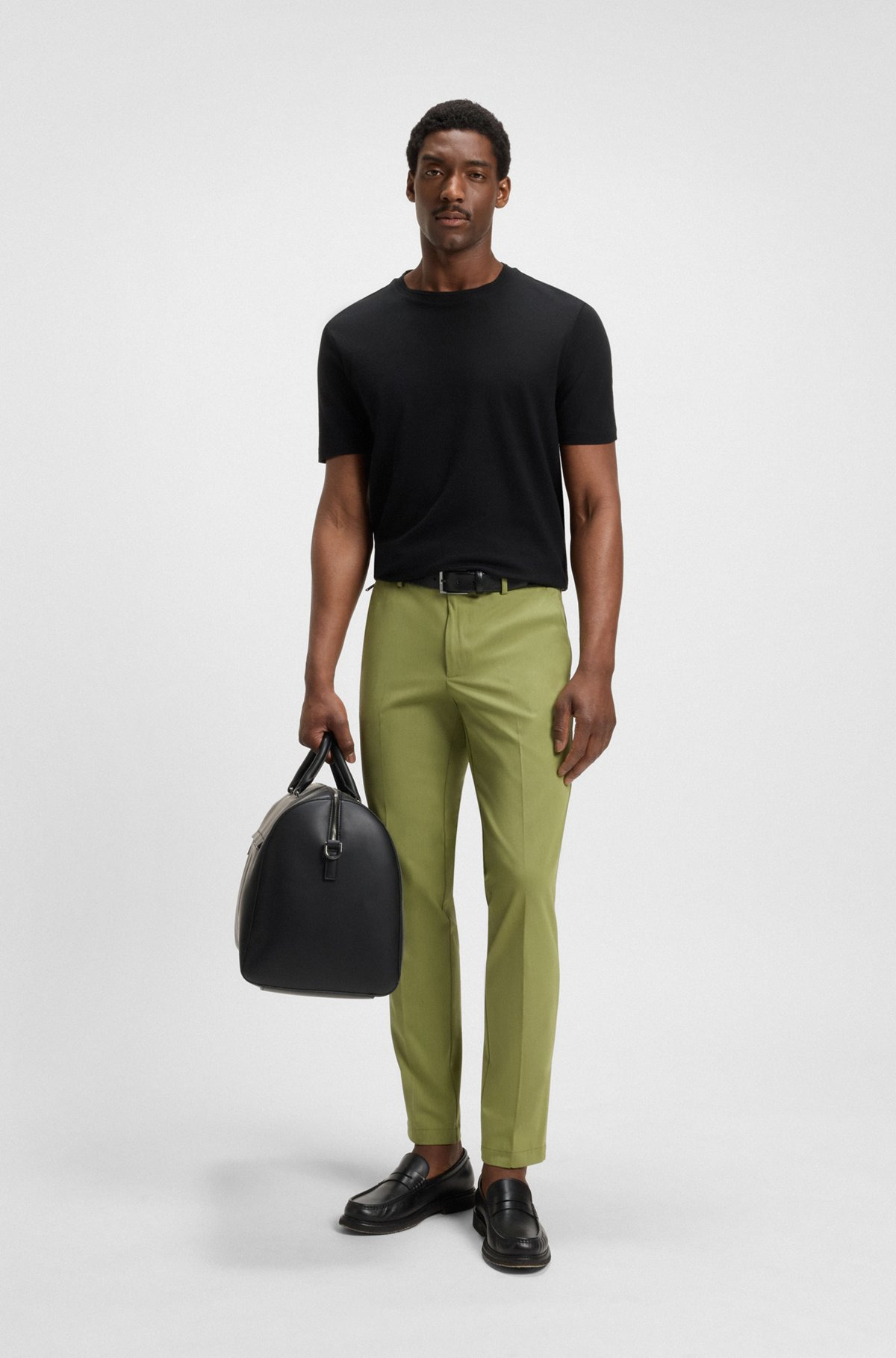 SLIM-FIT TROUSERS IN STRETCH COTTON - 3