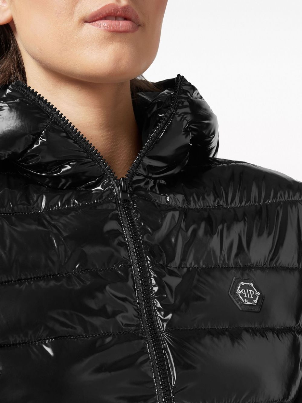 logo-plaque puffer jacket - 5