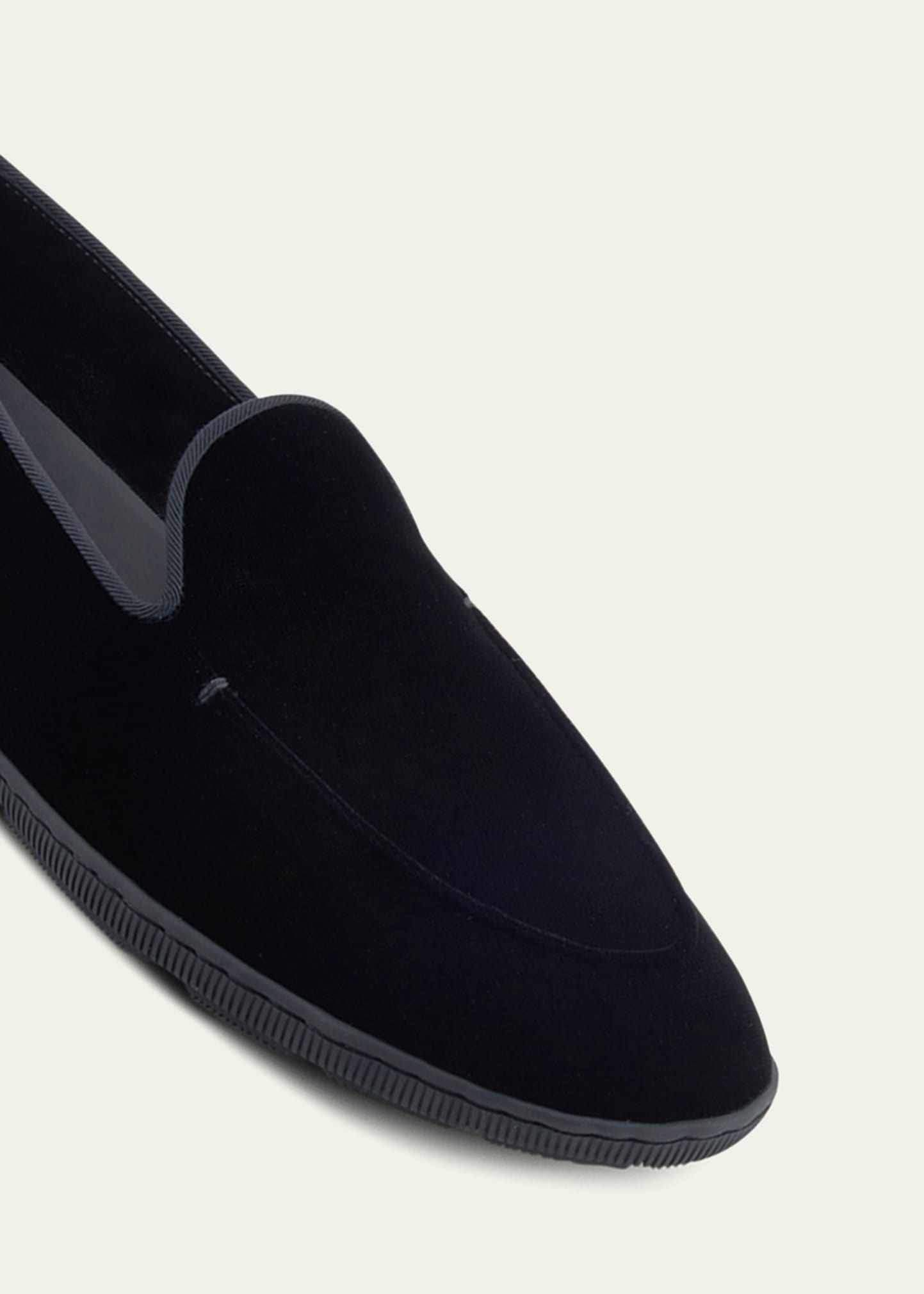 Men's Velvet Rubber-Sole Slipper Loafers - 5