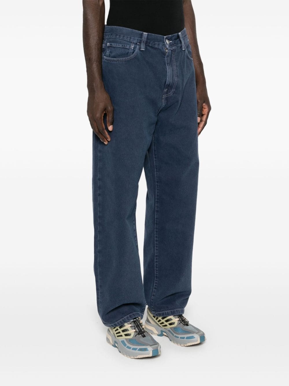 Landon logo-patch straight jeans - 3