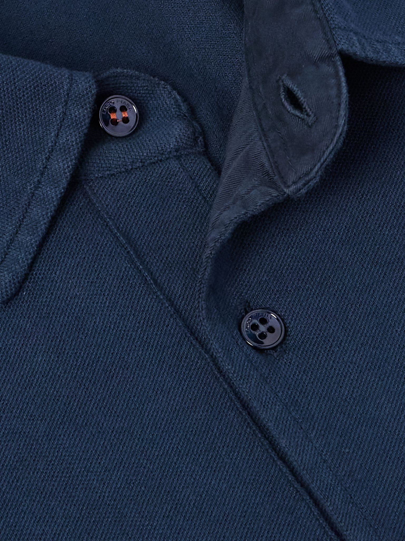 Garment-Dyed Cotton-Piqué Polo Shirt Navy - 4