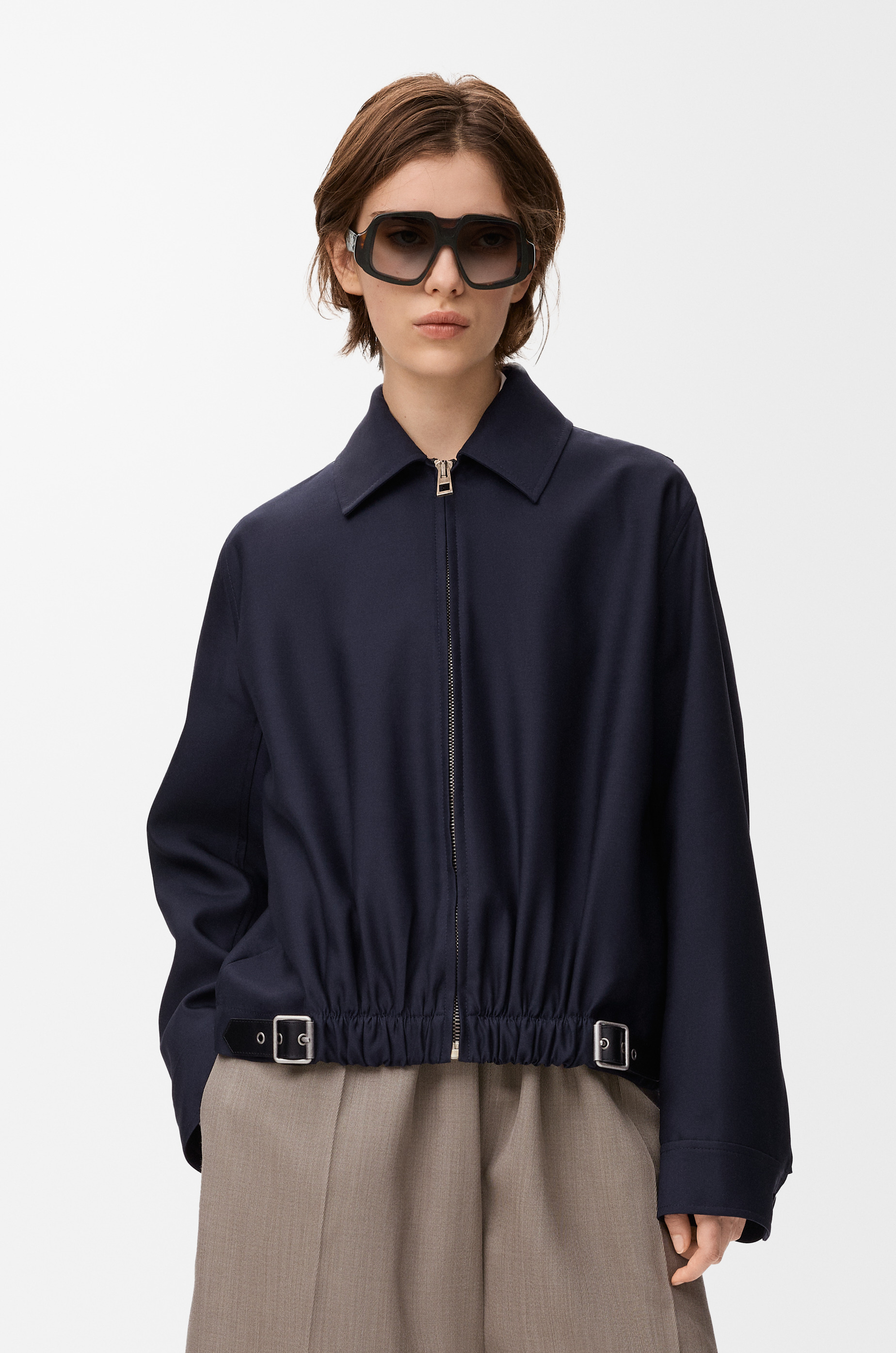 Belted jacket in wool and silk - 3