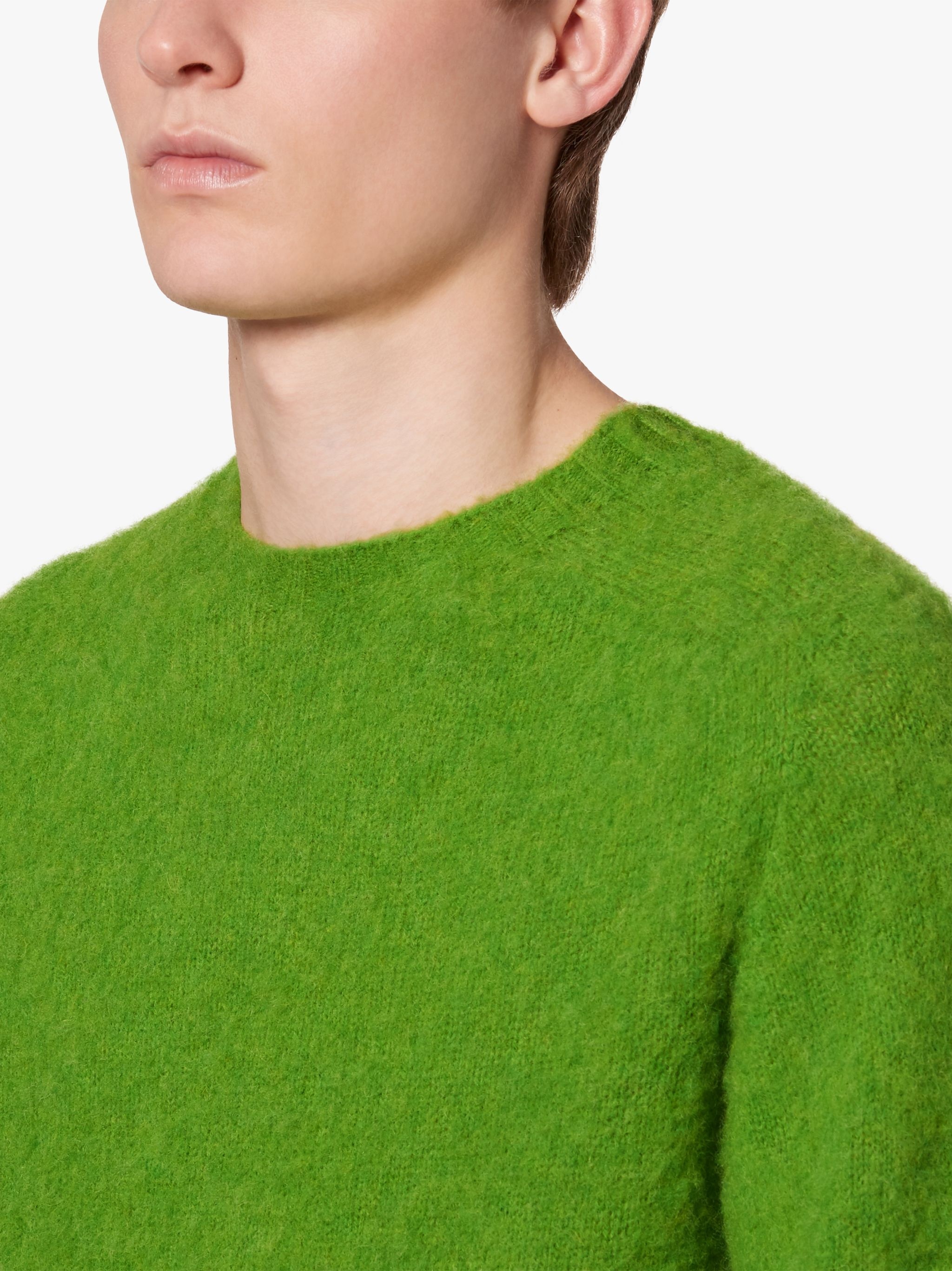 HUTCHINS LIGHT GREEN WOOL CREW NECK SWEATER - 6