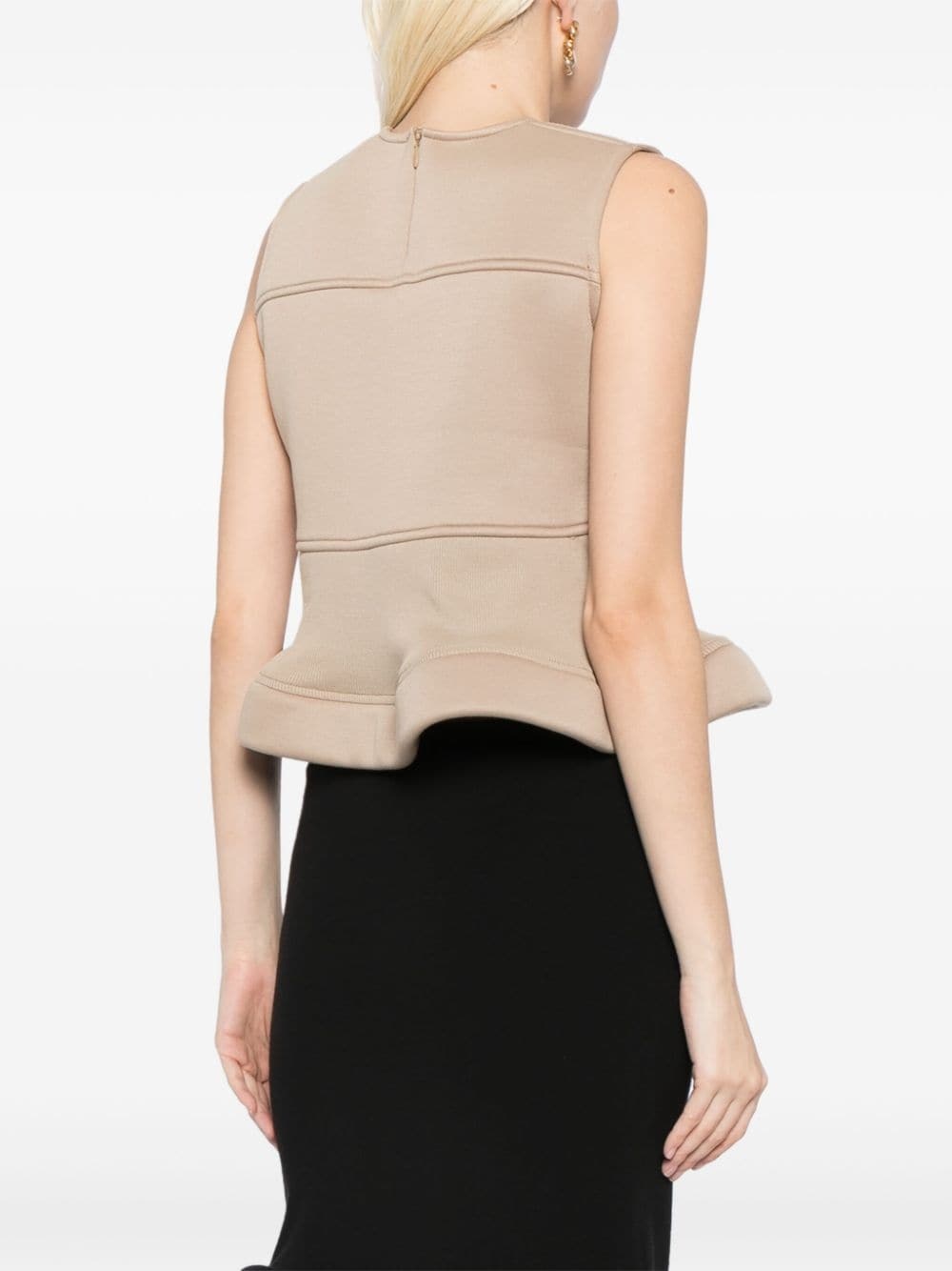 peplum hem sleeveless top - 4
