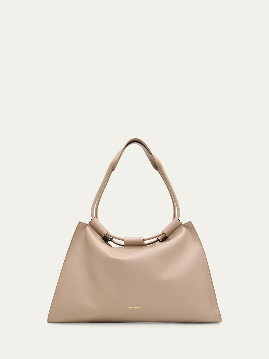 Lamb Leather Shopper Tote Bag - 1