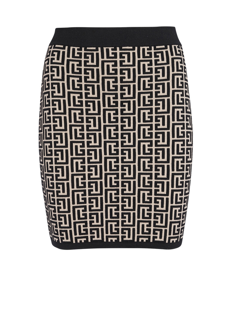 Balmain Monogrammed knit skirt outlook
