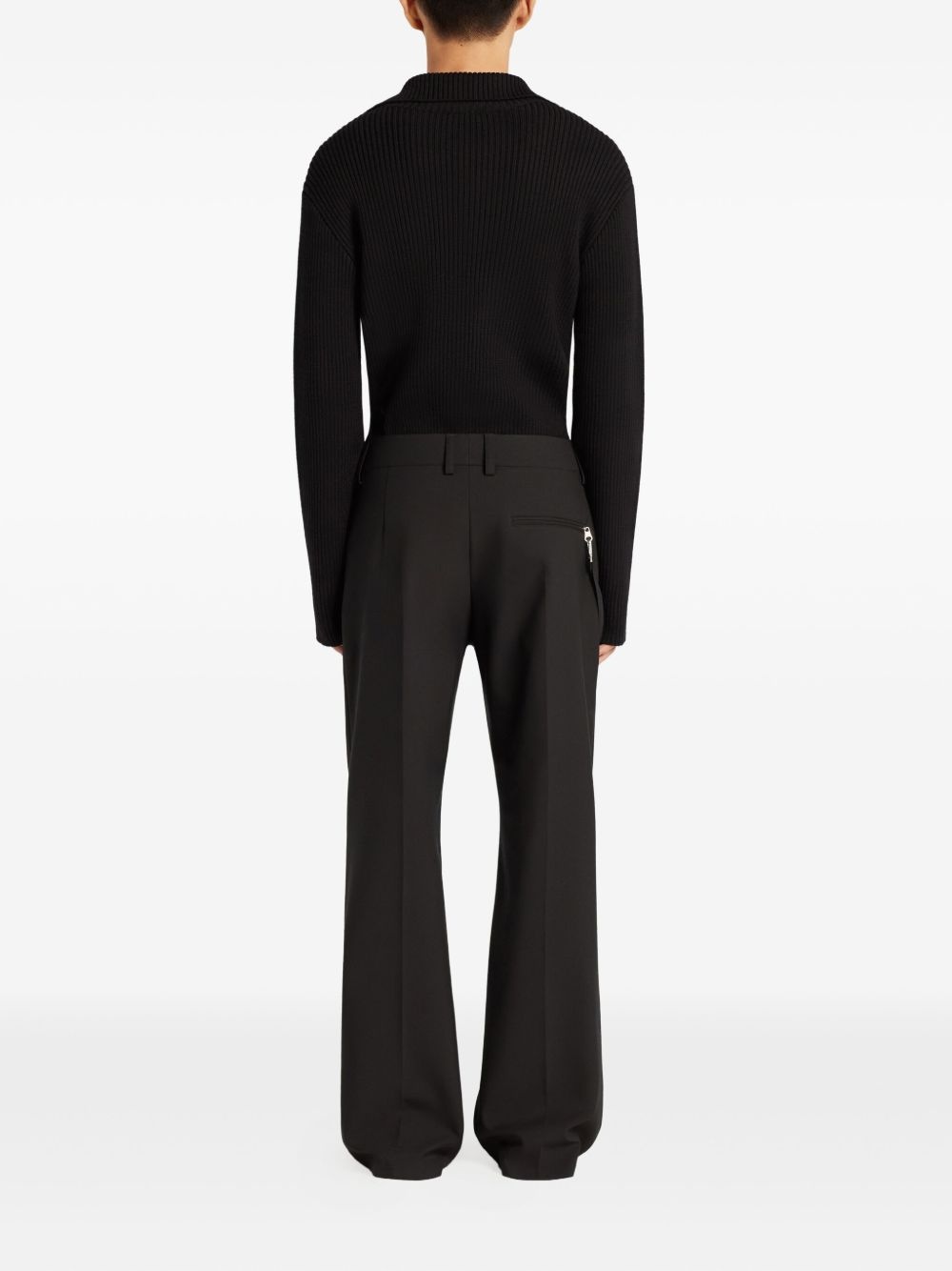 ribbed-knit polo sweater - 4