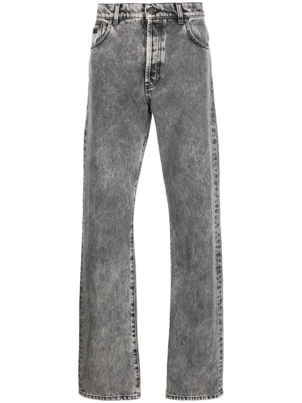 acid-wash straight leg jeans - 1