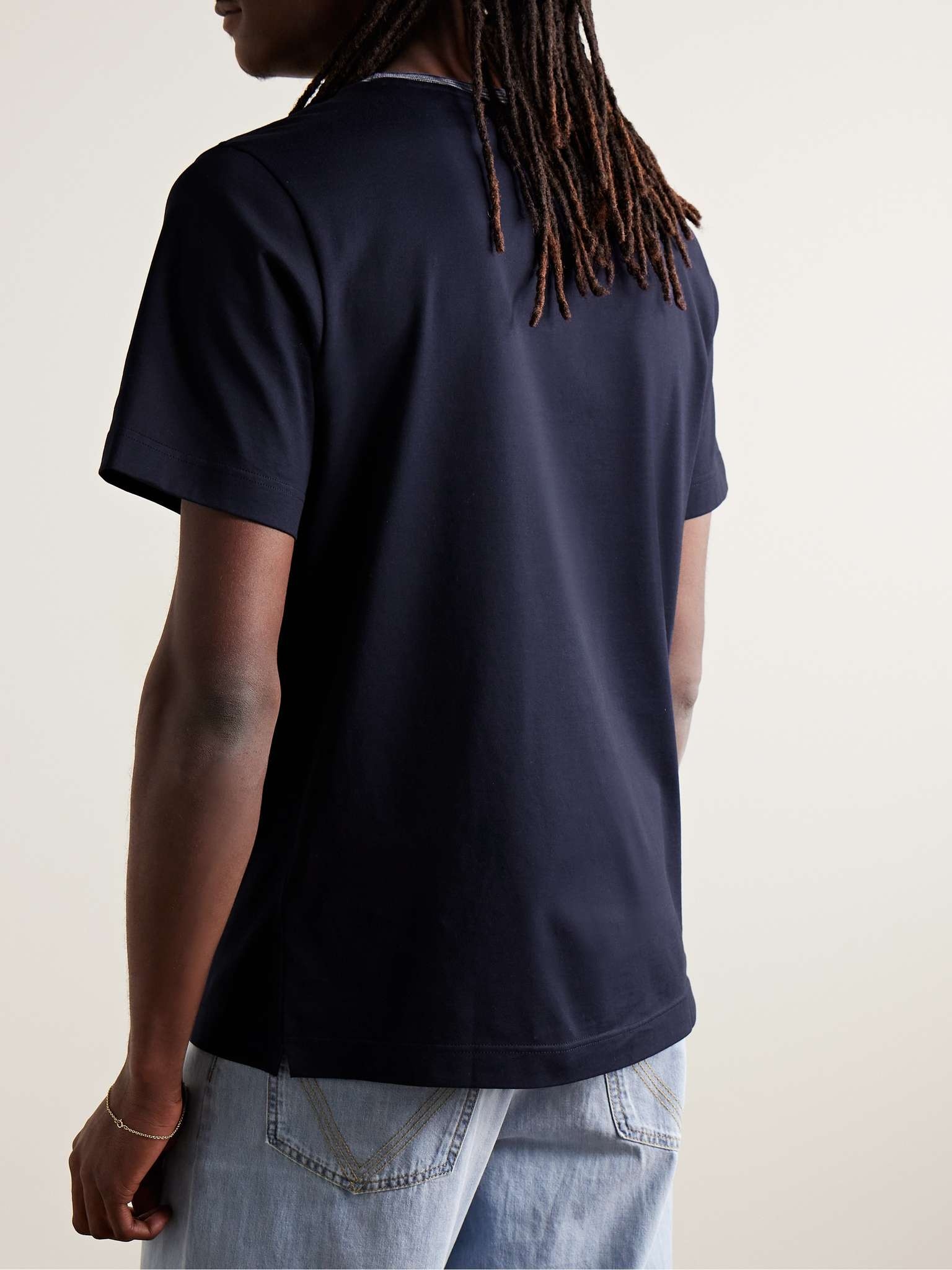 Logo-Embroidered Cotton-Jersey T-Shirt - 3