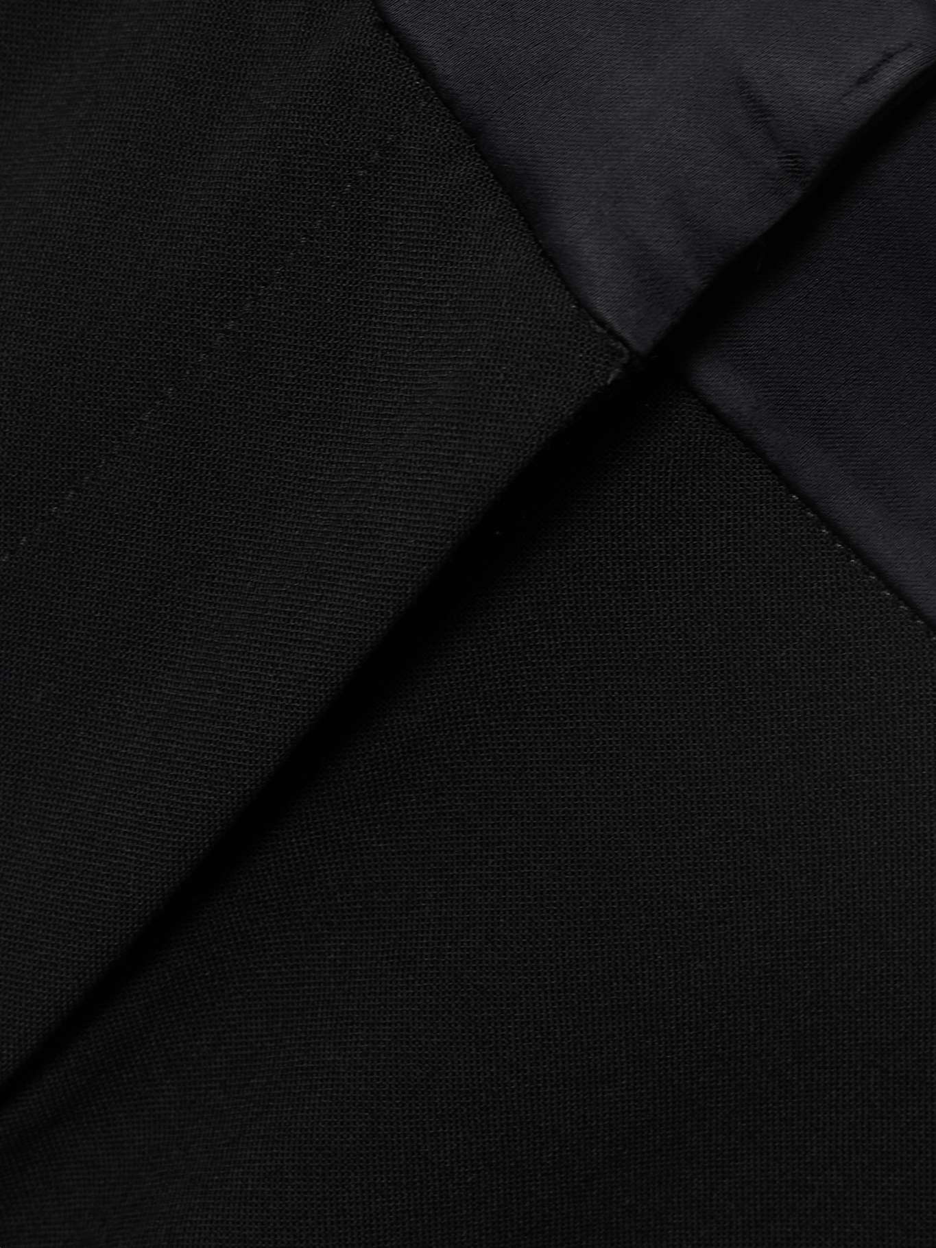 Satin-trimmed crepe wide-leg pants - 4