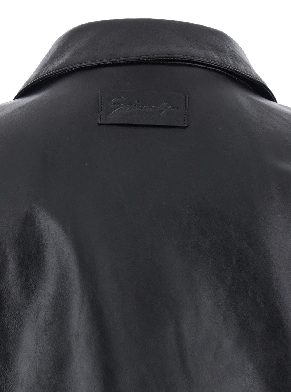 Givenchy Men Black Jacket With Logo Patch On The Back In Leather Man - 4