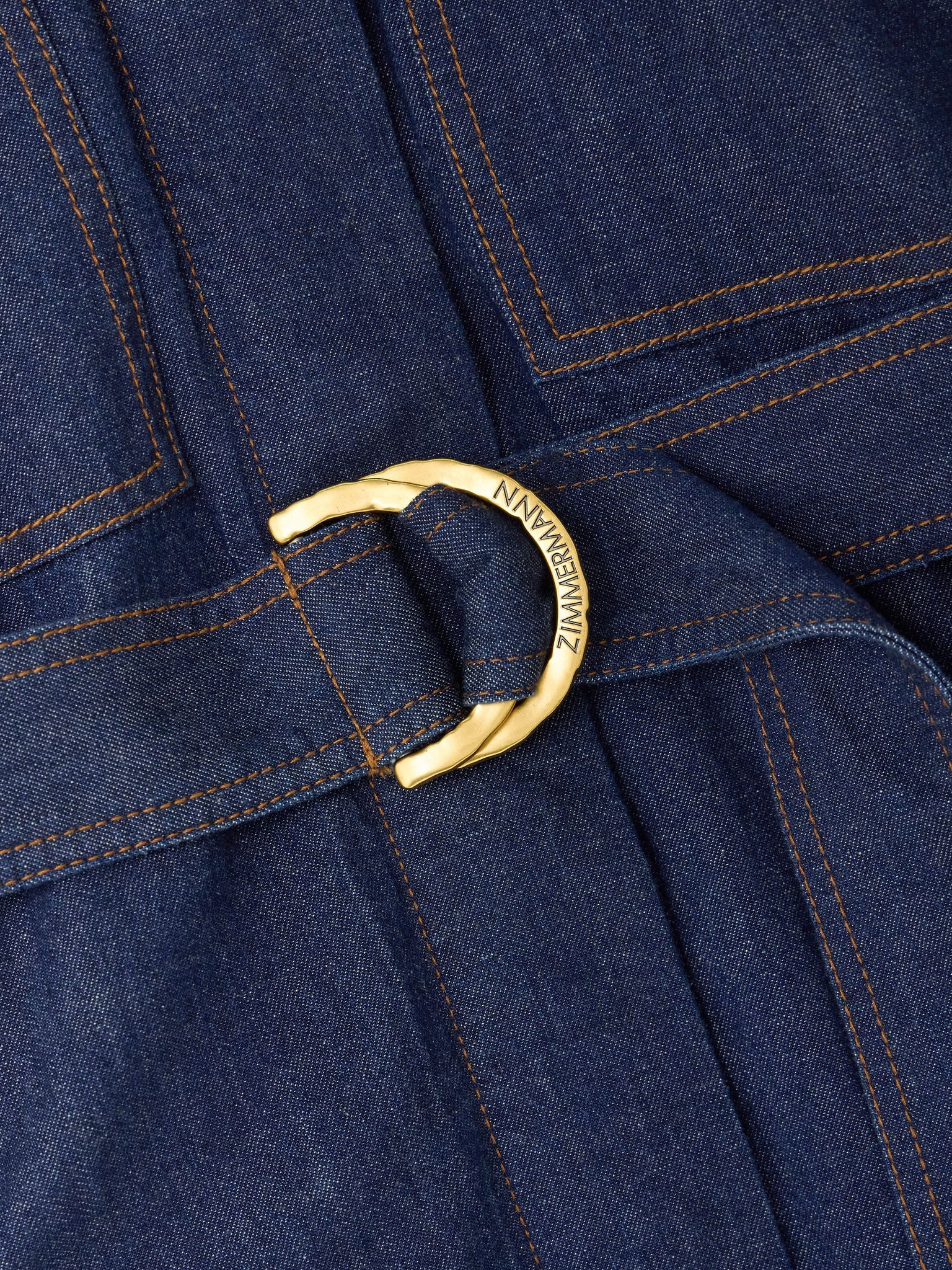 Denim midi shirt dress Dark denim - 4