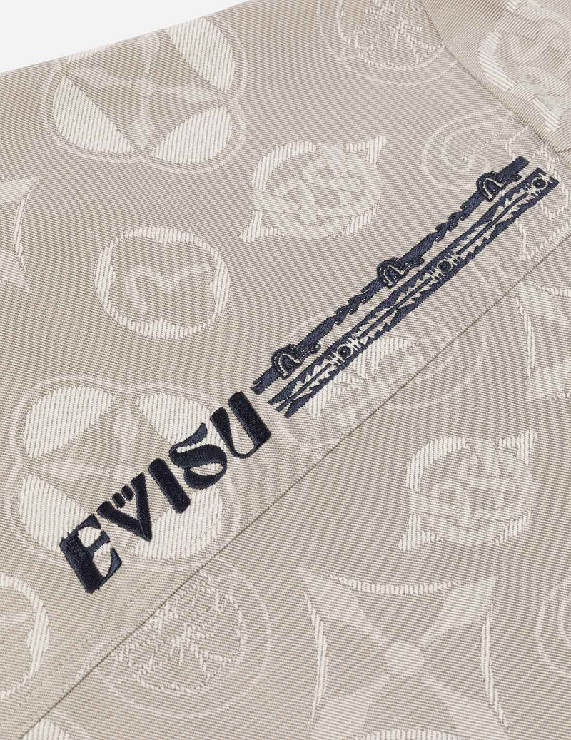 Allover Kamon and Seagull Jacquard Relax Fit Hooded Jacket 8