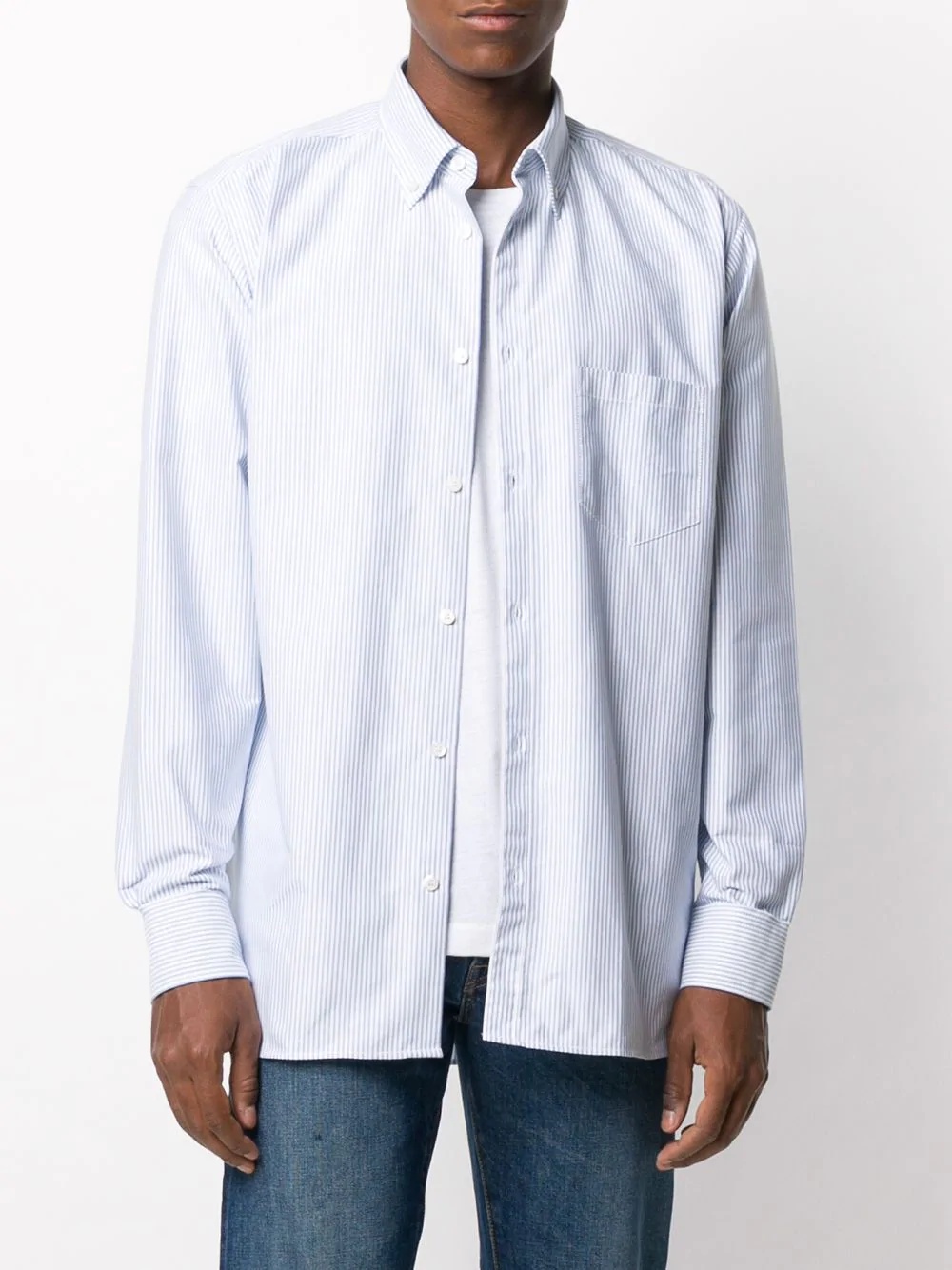 pinstripe button-down shirt - 2