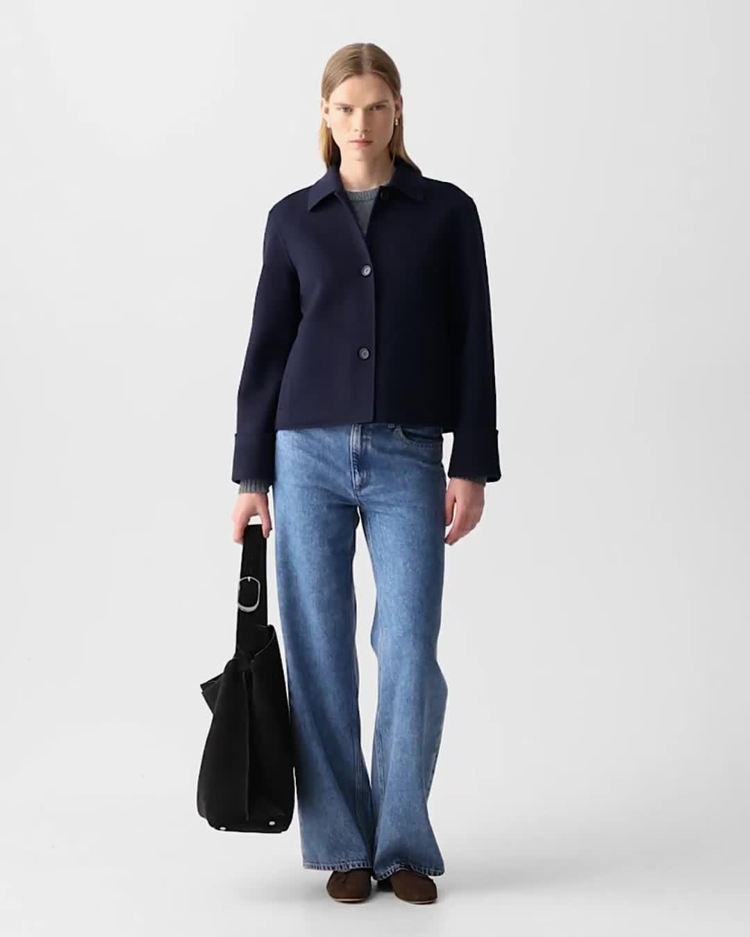 Boxy Cuff Jacket in Double-Face Wool-Cashmere - 7