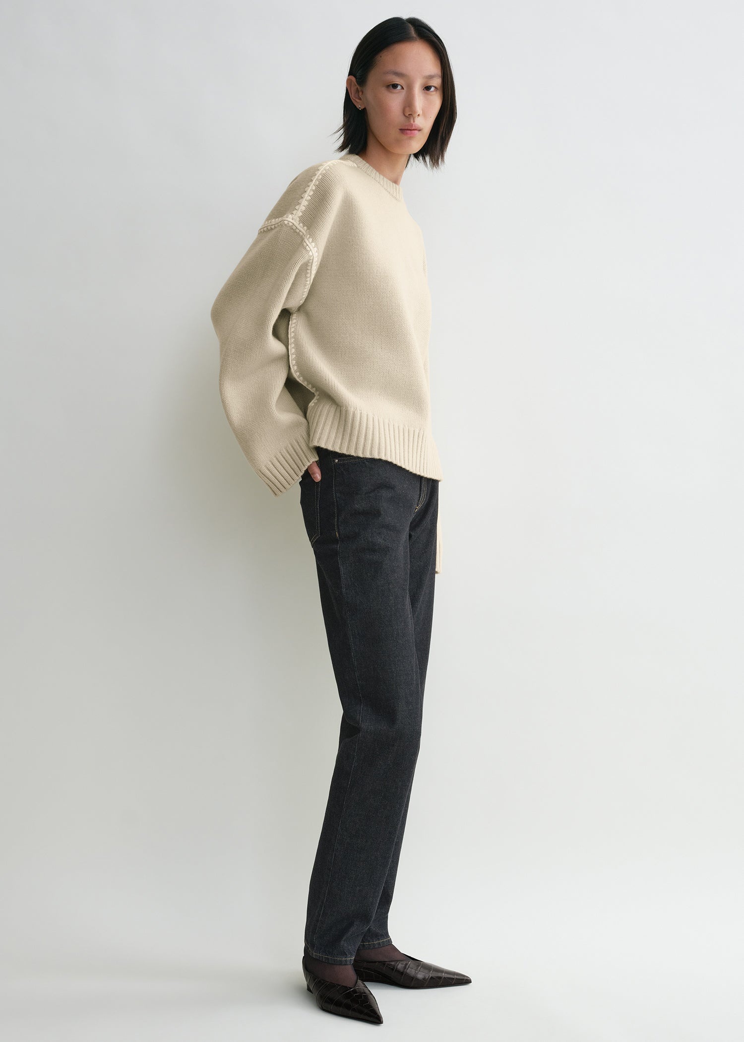 Embroidered wool cashmere knit harvest - 3