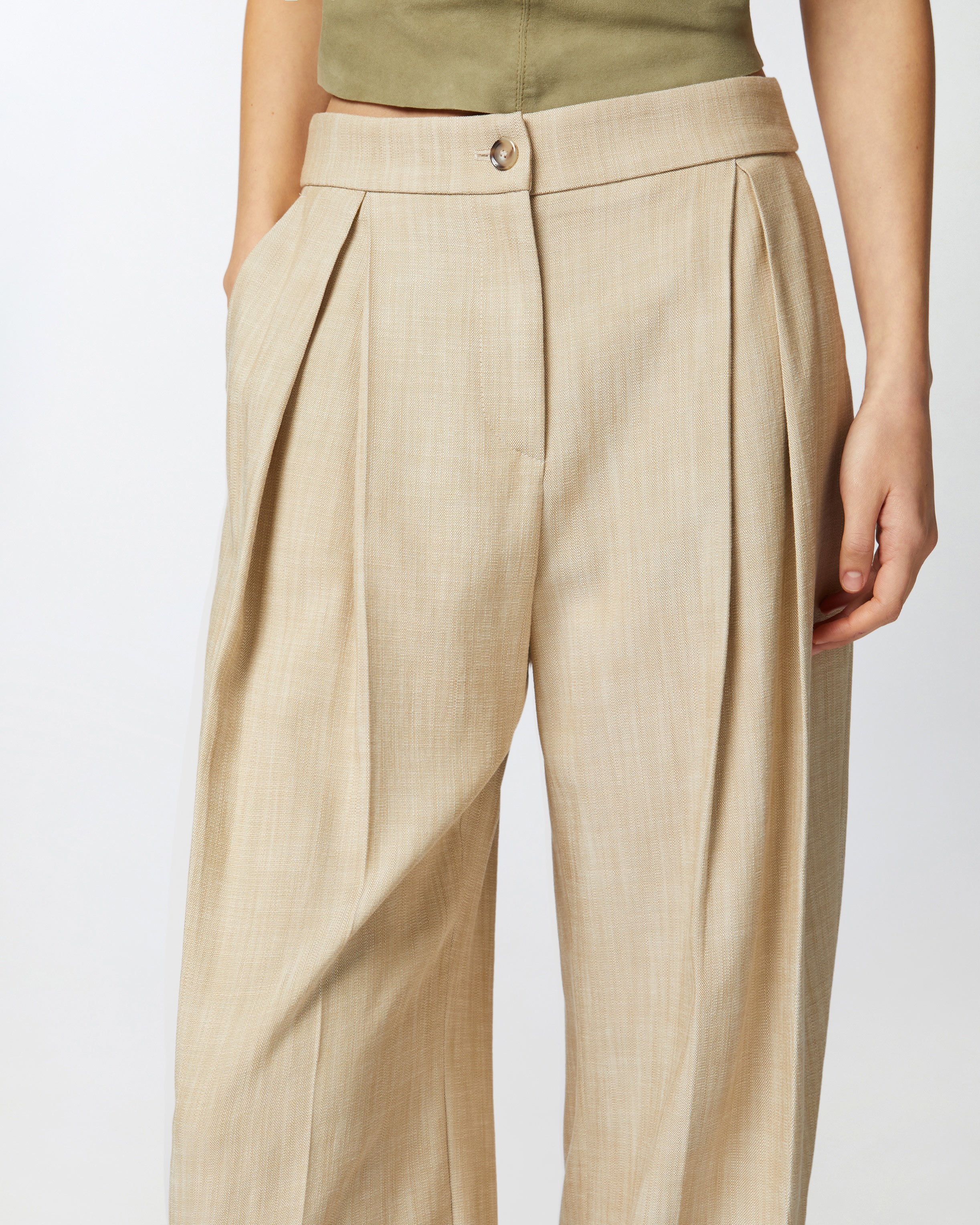 WIDE TROUSERS WITH CANVAS PLEATS - 5