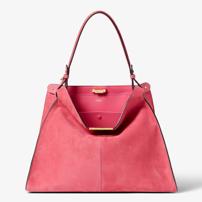Fendi Way Large Petunia pink suede bag 1