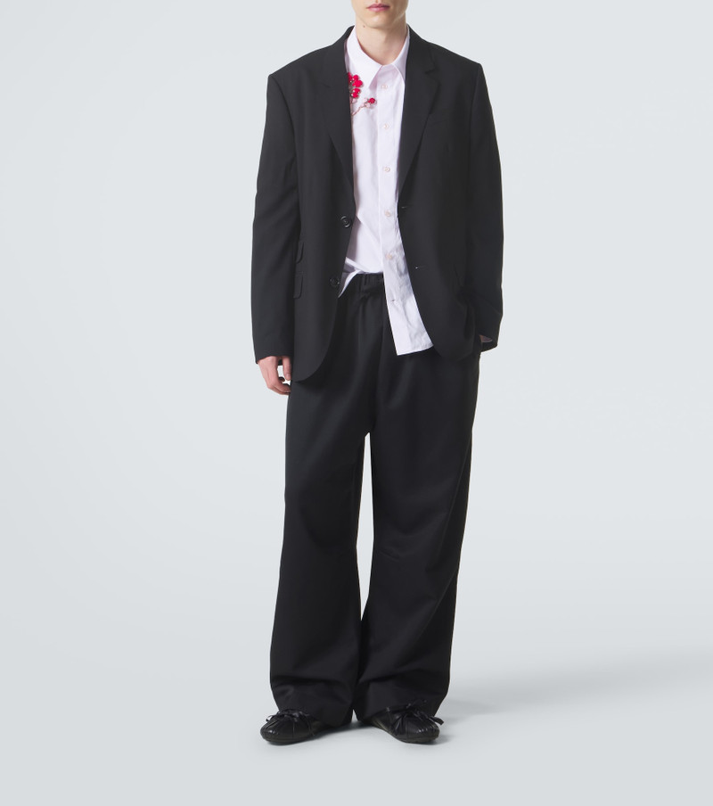 Simone Rocha Floral-appliqué cotton poplin shirt outlook