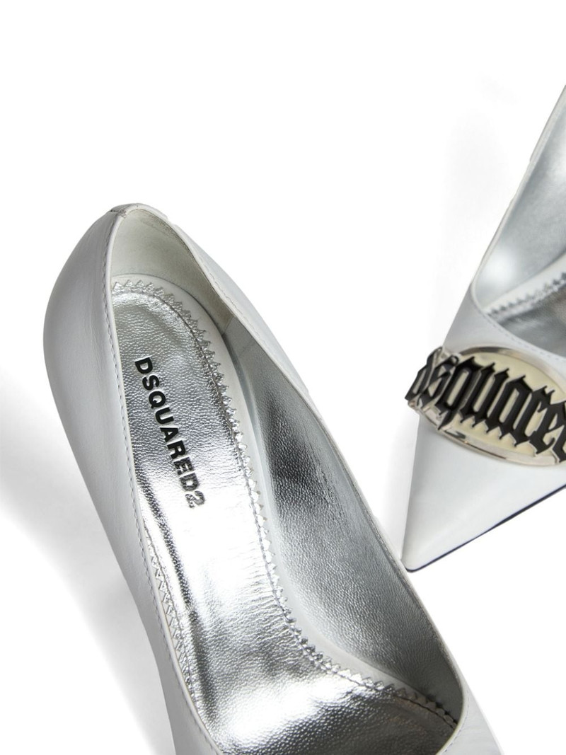 100mm logo-plaque leather pumps 4
