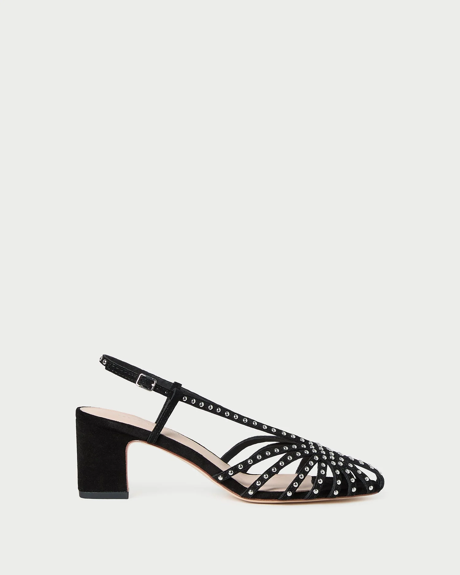Priscilla Black/Silver Suede Heeled Sandal - 1