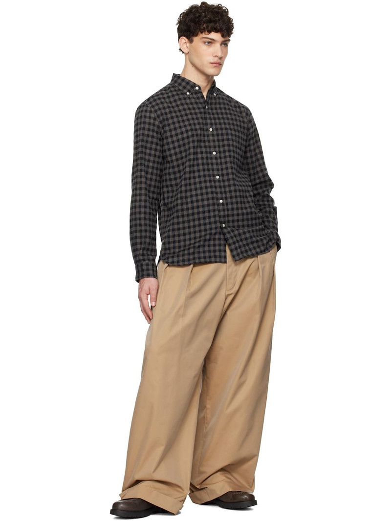 BEAMS PLUS Gray B.D. Gingham Check Shaggy Shirt outlook