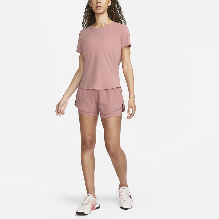 (WMNS) Nike Dri-FIT One Luxe T-shirt 'Pink' DD0619-618 - 3