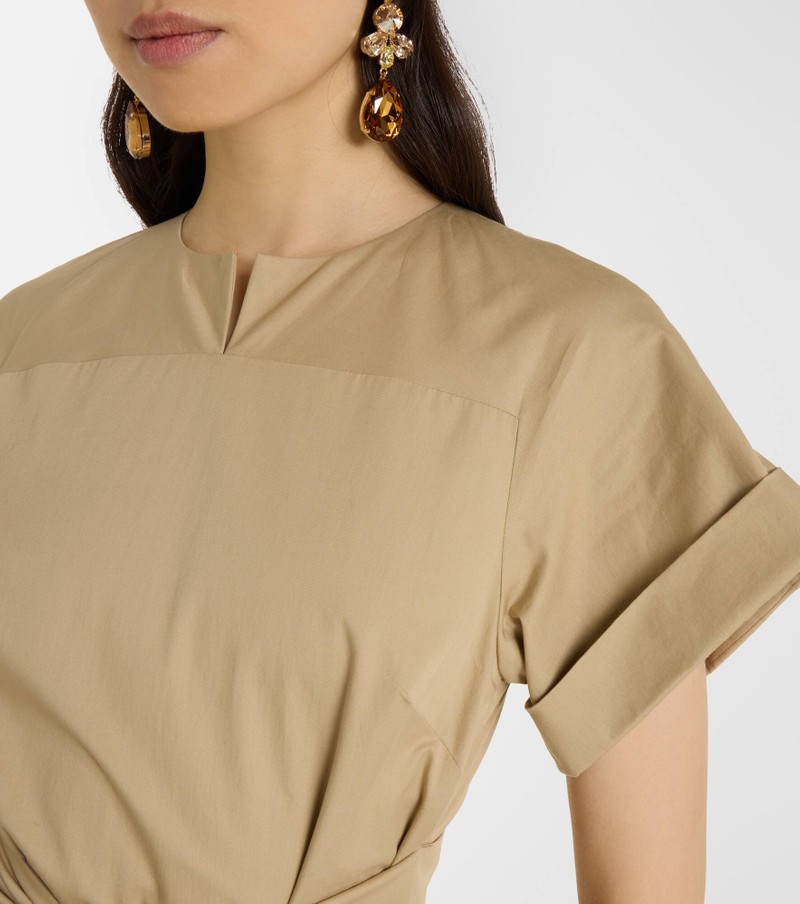 Gathered cotton midi dress 4