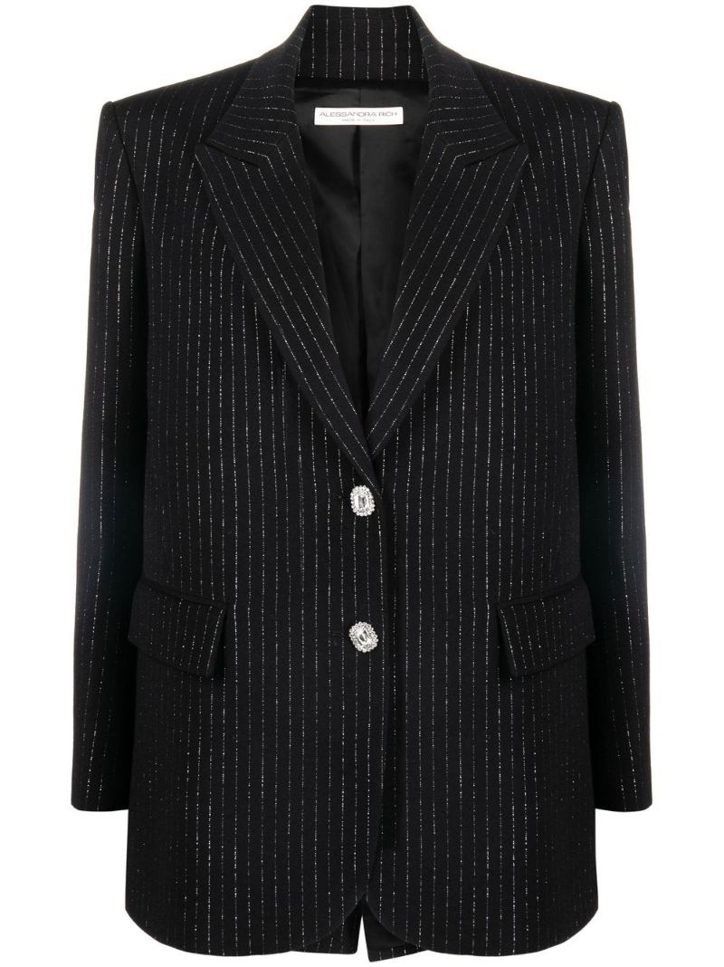 boxy pin-stripe wool blazer - 1