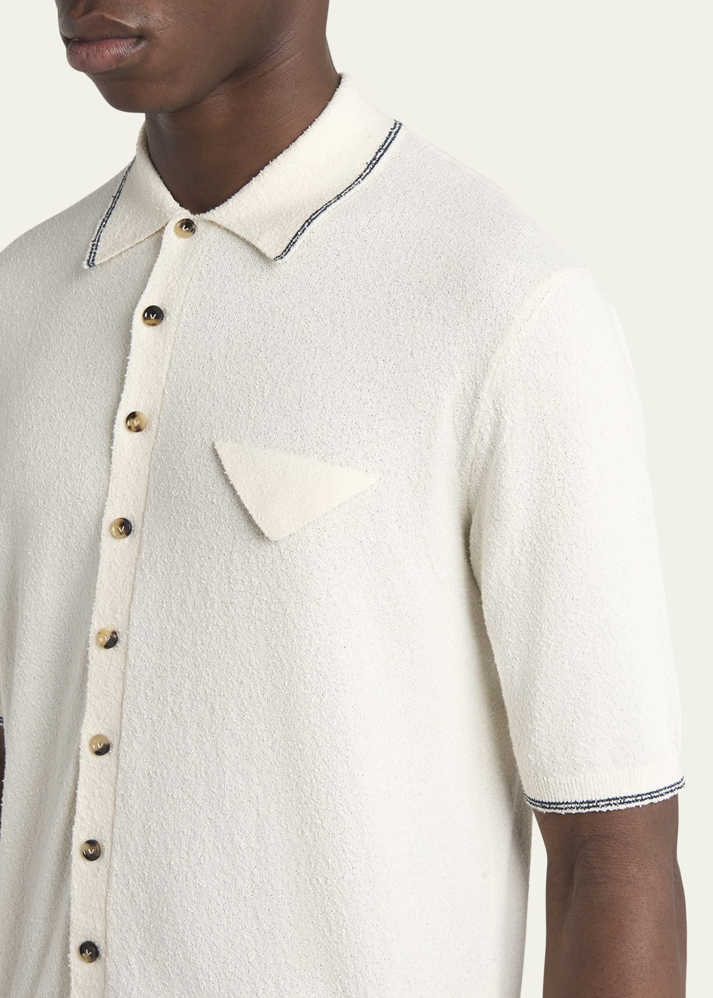Men's Boucle Triangle Pocket Short-Sleeve Shirt - 5
