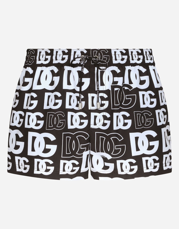 Short swim trunks with all-over DG print - 1