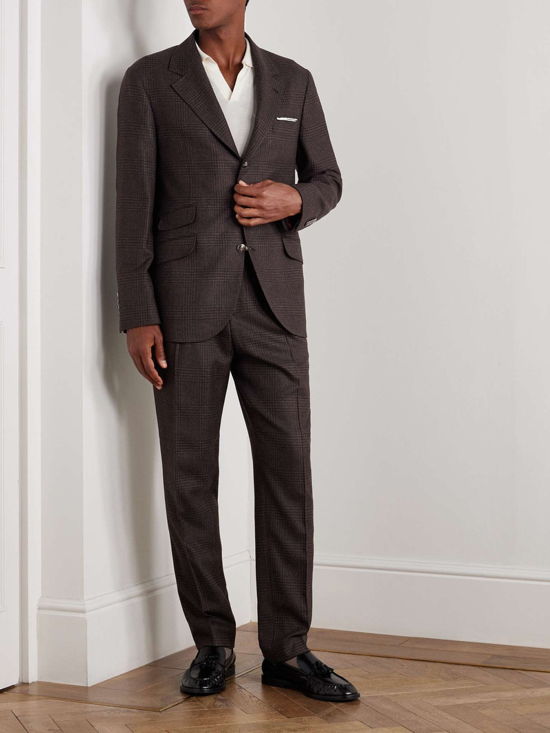 Brunello Cucinelli Prince of Wales Checked Cashmere, Wool and Silk-Blend Suit Jacket outlook
