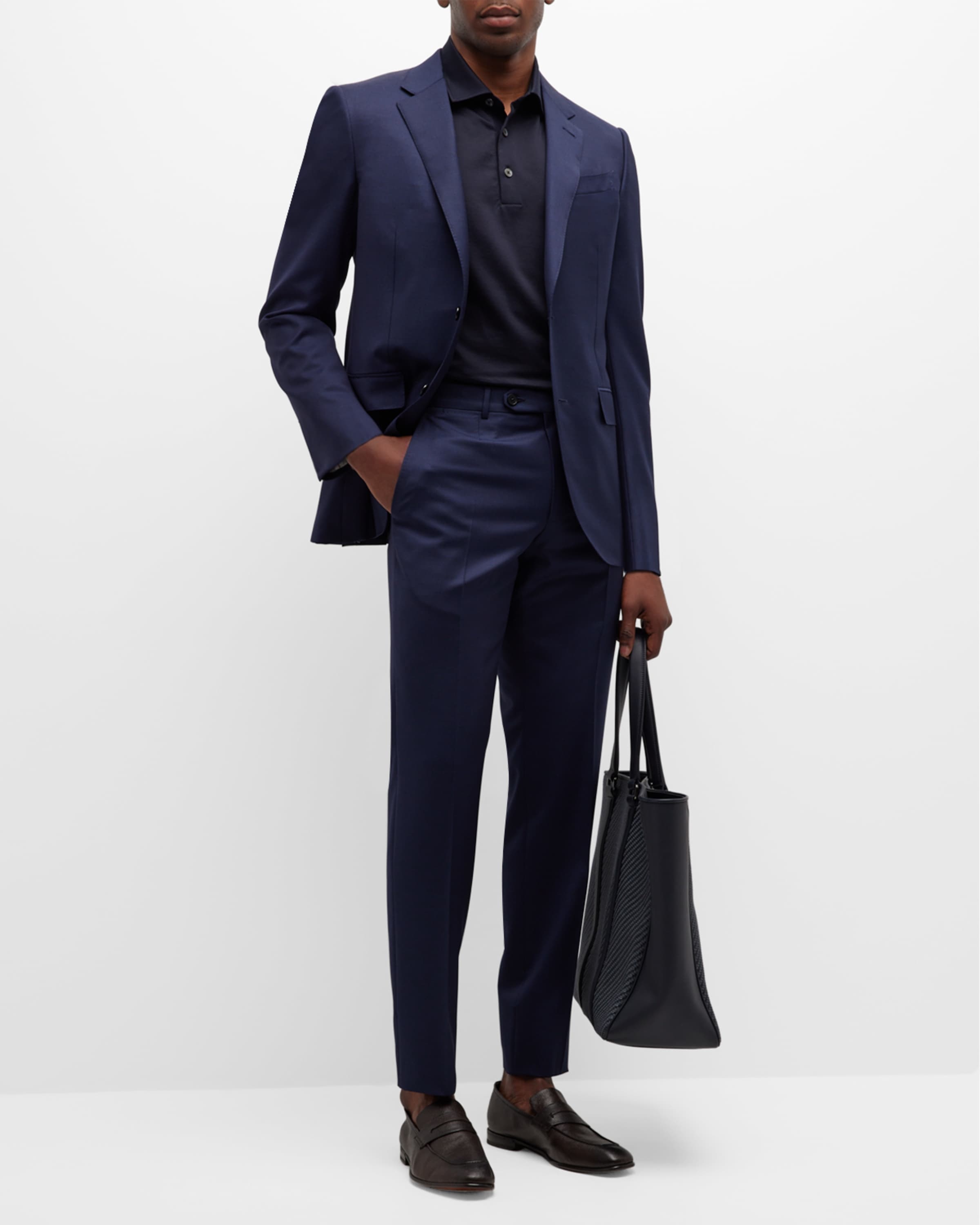 Men's Narrow Tonal Stripe Wool Suit - 1