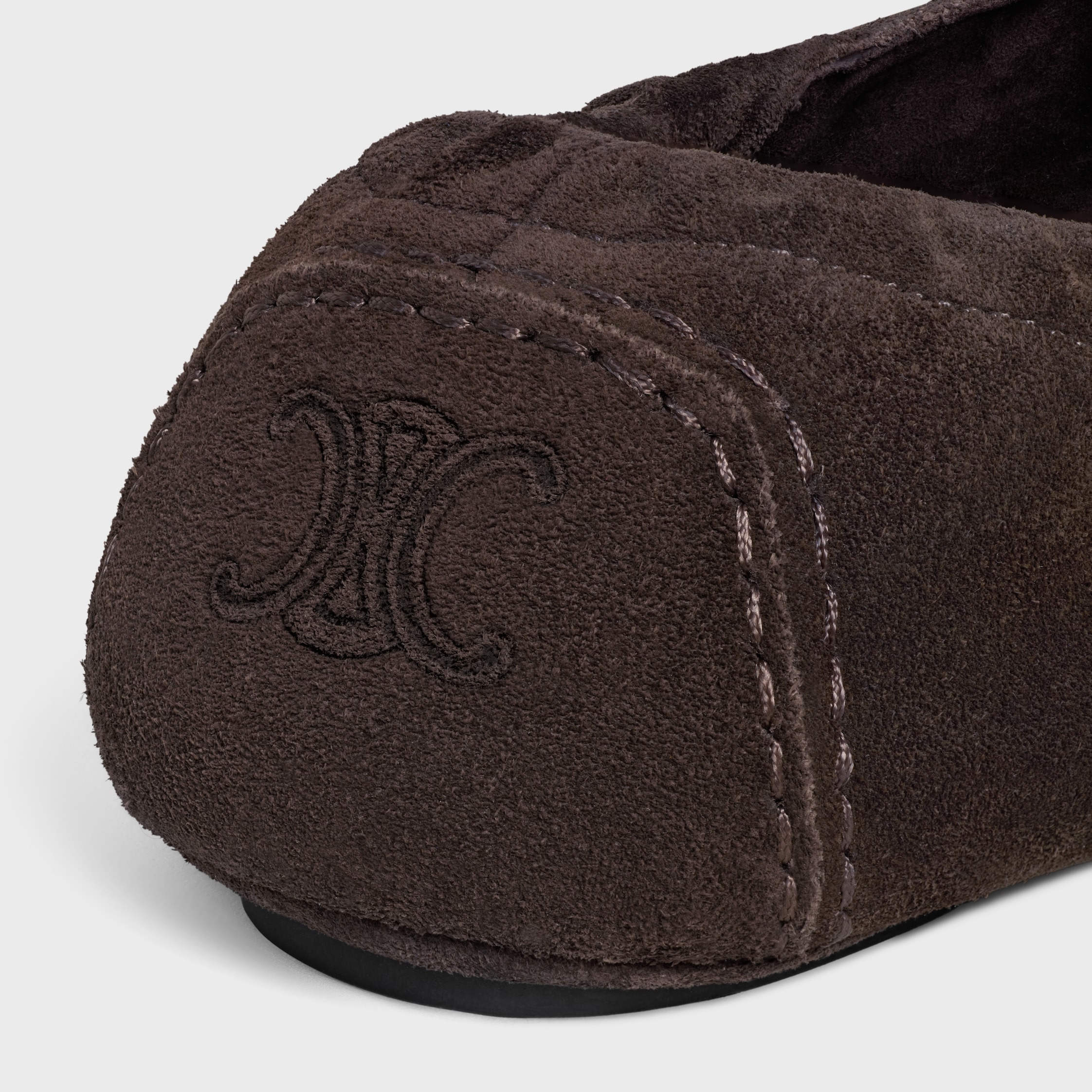 CELINE ADAM LOAFER WITH TRIOMPHE IN SUEDE CALFSKIN - 5