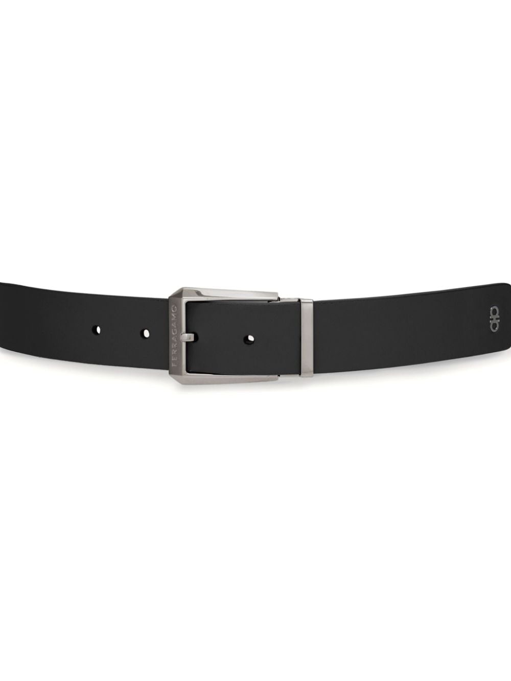 logo-engraved reversible leather belt - 2