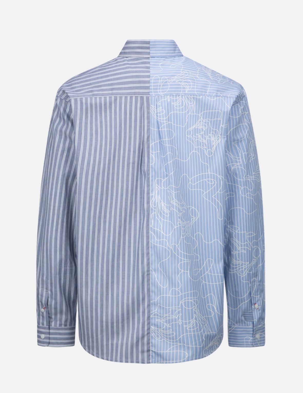 LINEAR CAMOUFLAGE PRINT TWO-TONE STRIPE SHIRT - 2