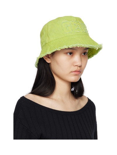 GCDS Green Distressed Bucket Hat outlook
