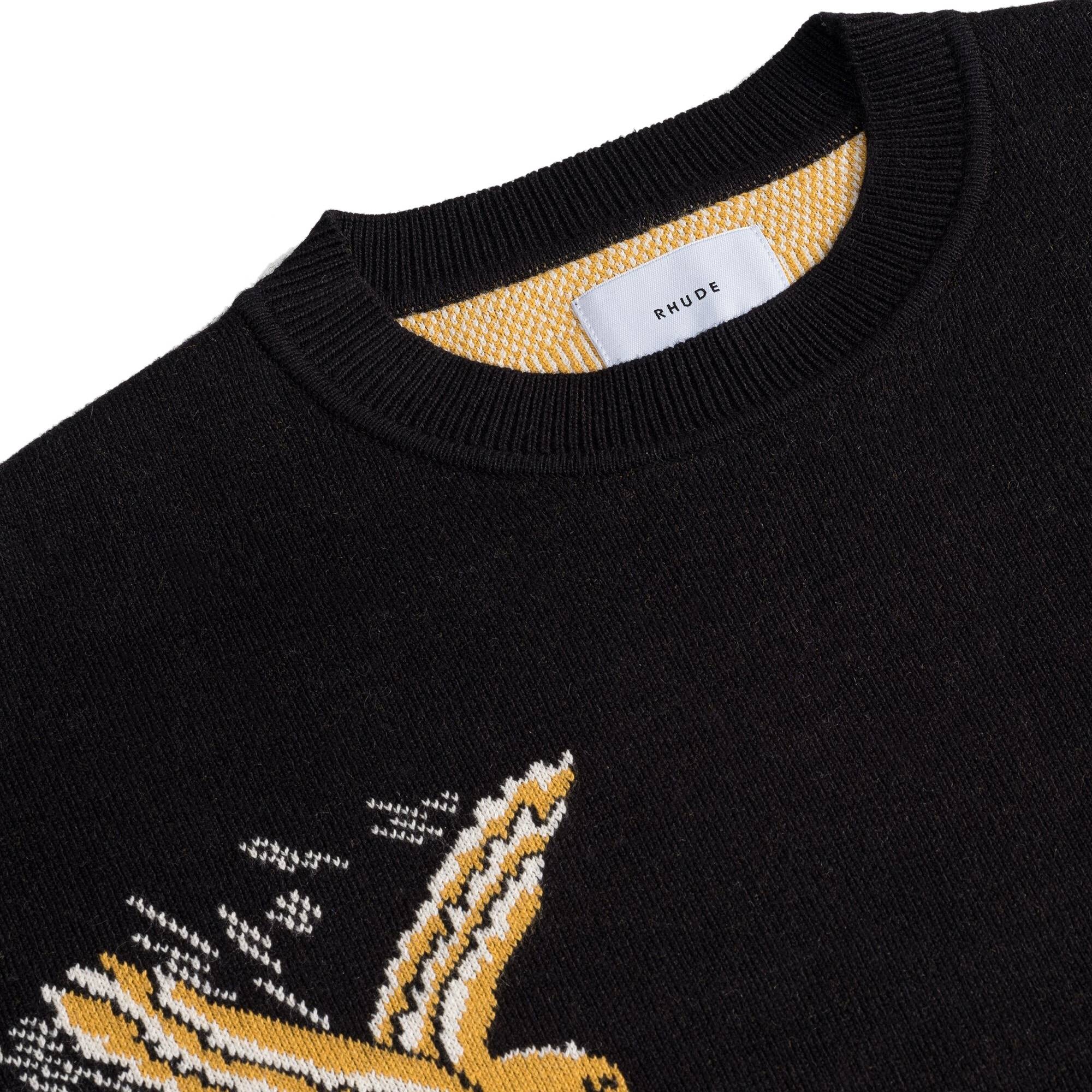 Rhude Eagle Souvenir Knit Crewneck 'Black/Yellow/Cream' - 3