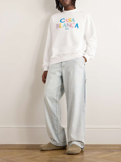 CASABLANCA Logo-Flocked Organic Cotton-Terry Sweatshirt outlook