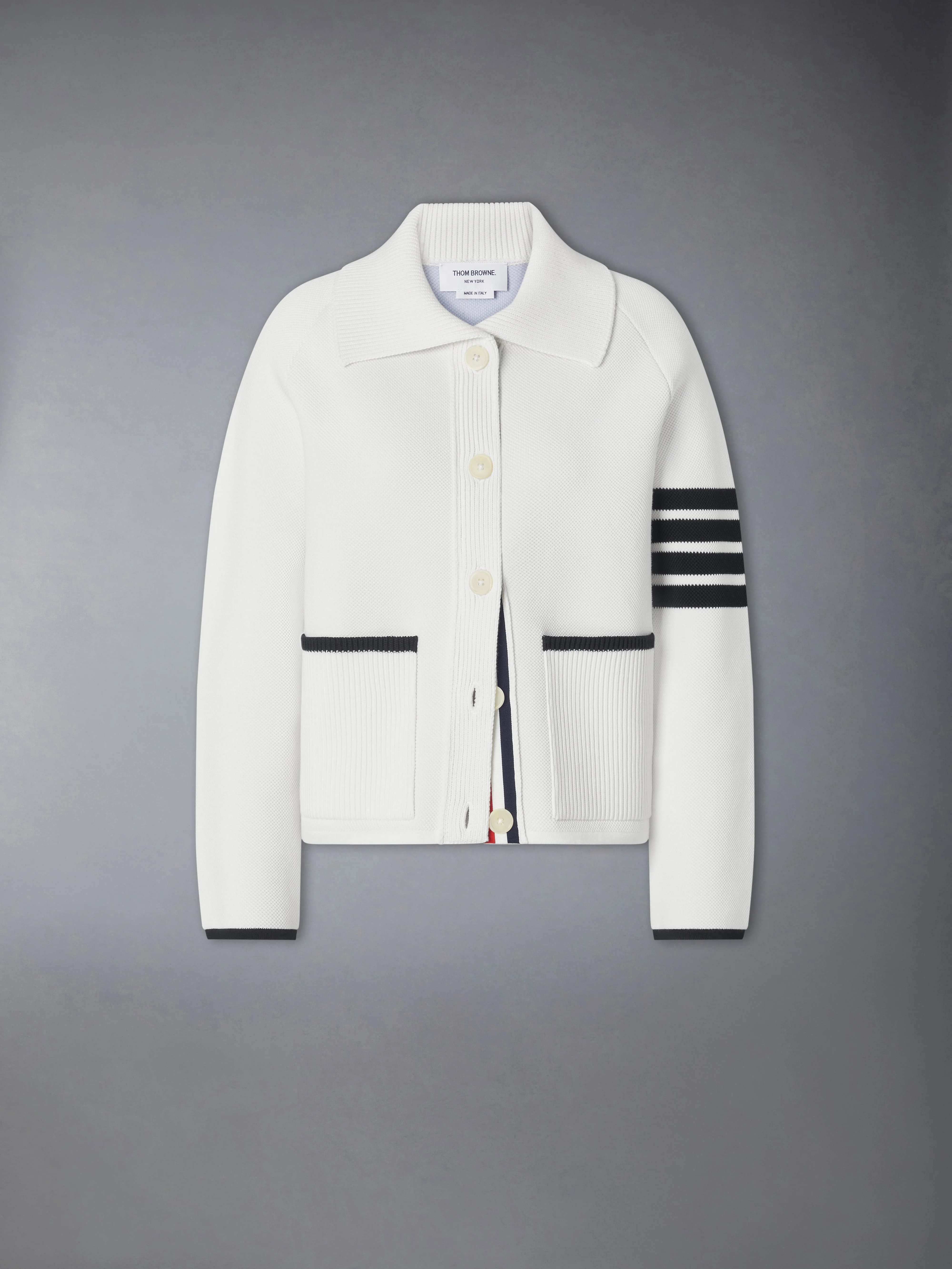 COTTON PIQUE STITCH 4-BAR JACKET - 1
