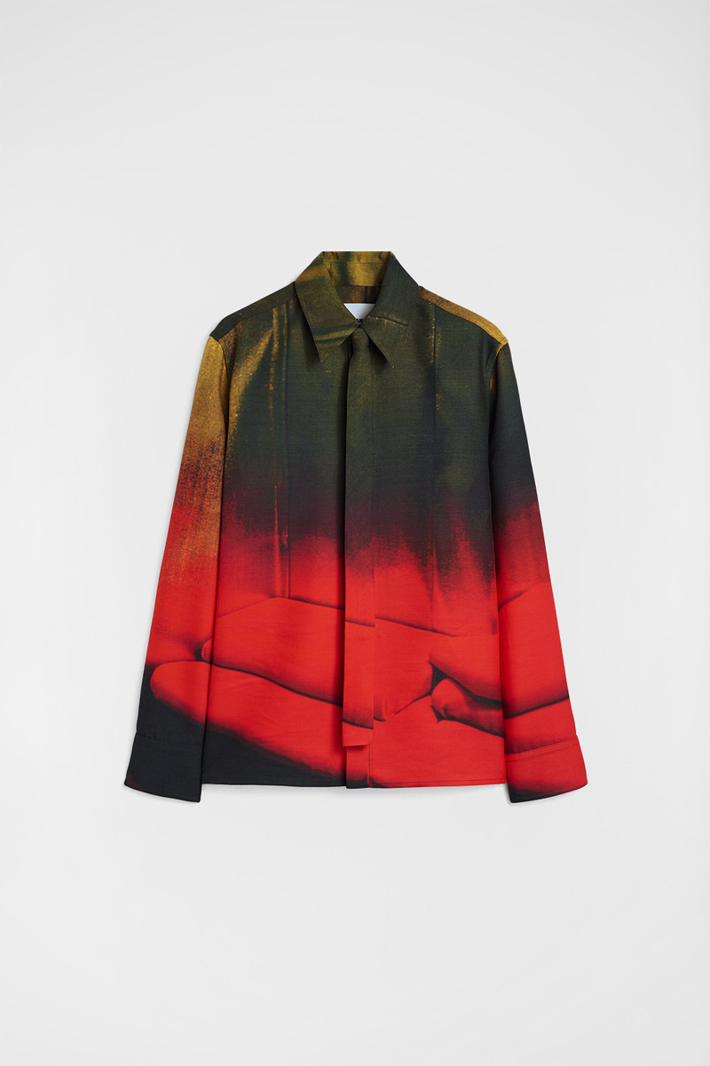 Wool Blend Shirt with Tie 1