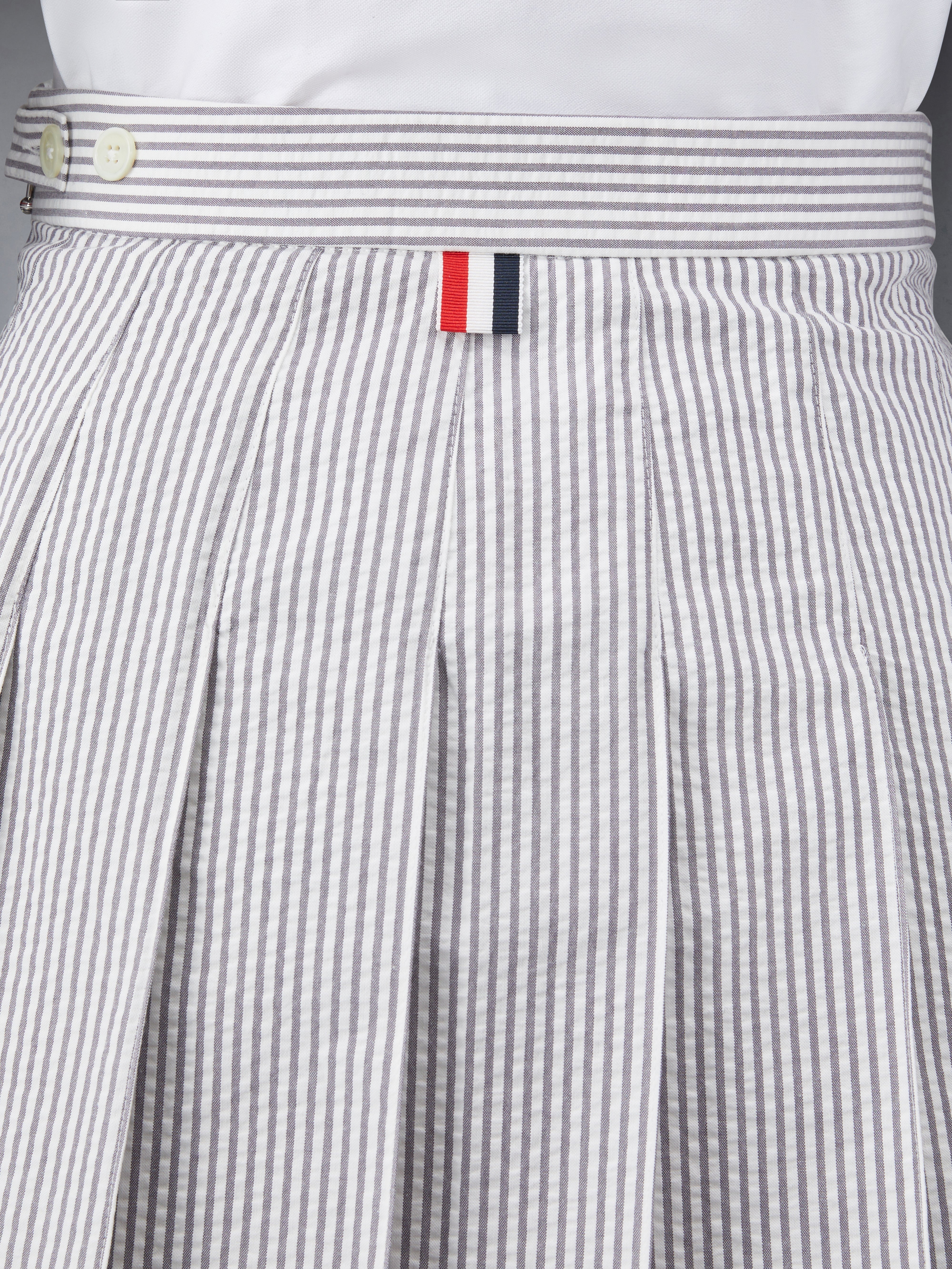 SEERSUCKER MINI PLEATED SKIRT - 6