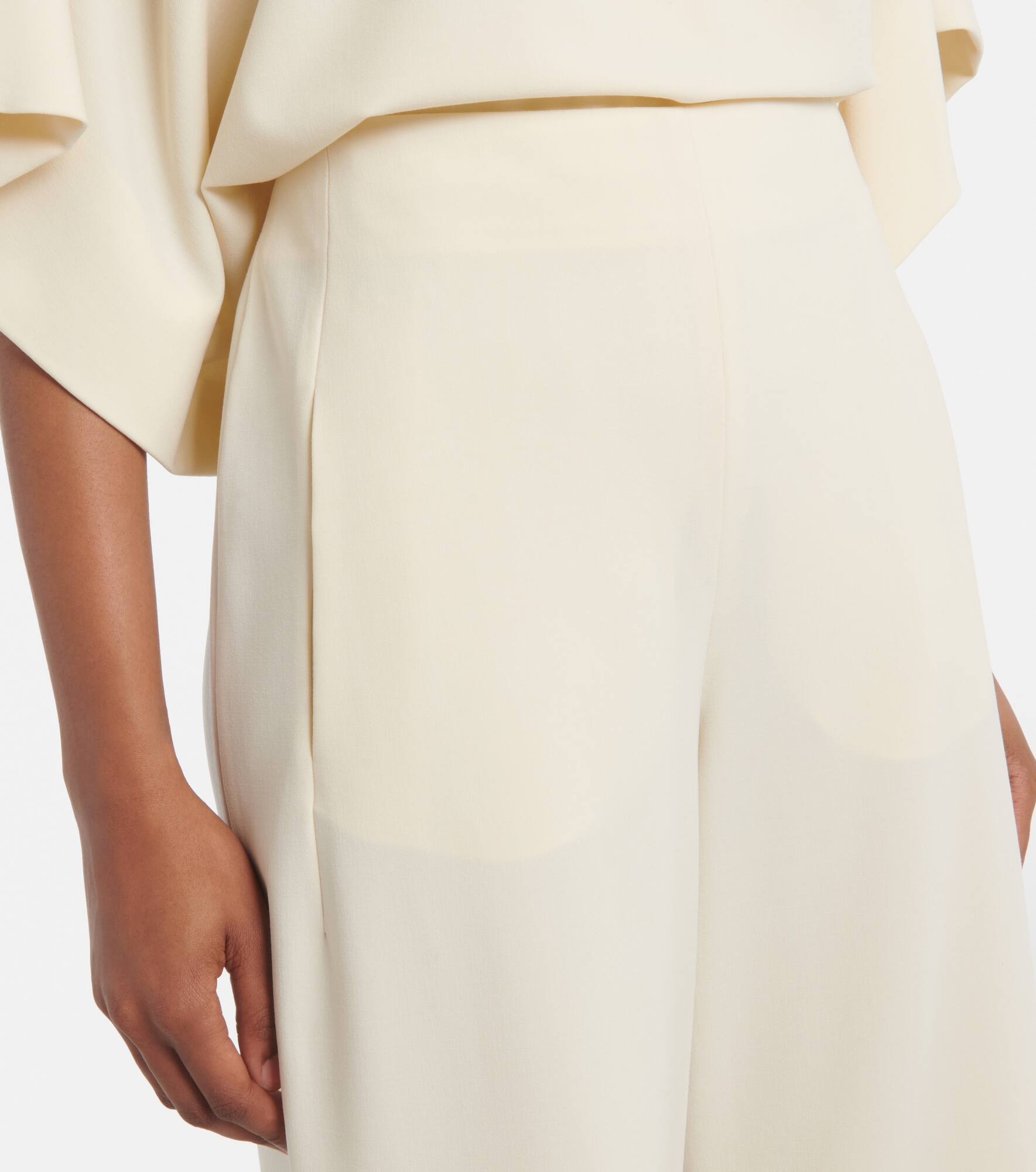 Larissa high-rise wool-blend wide-leg pants - 4