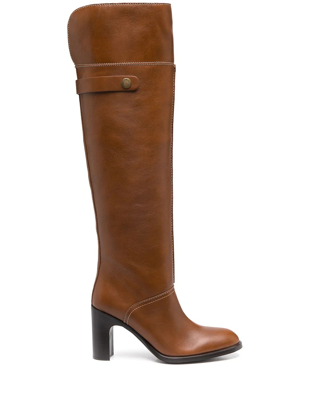 round-toe knee-high boots - 1