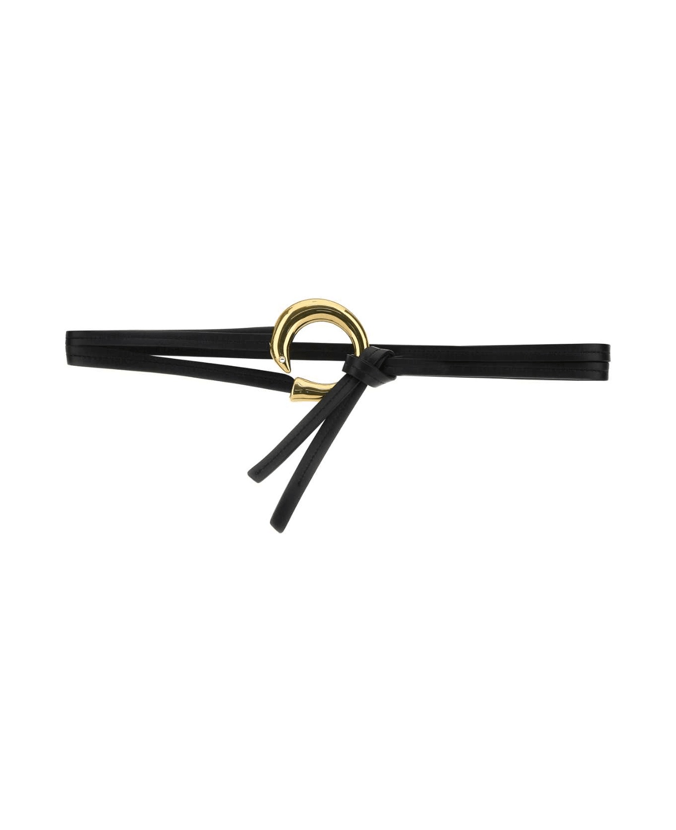 Black Leather Sardine Belt - 1