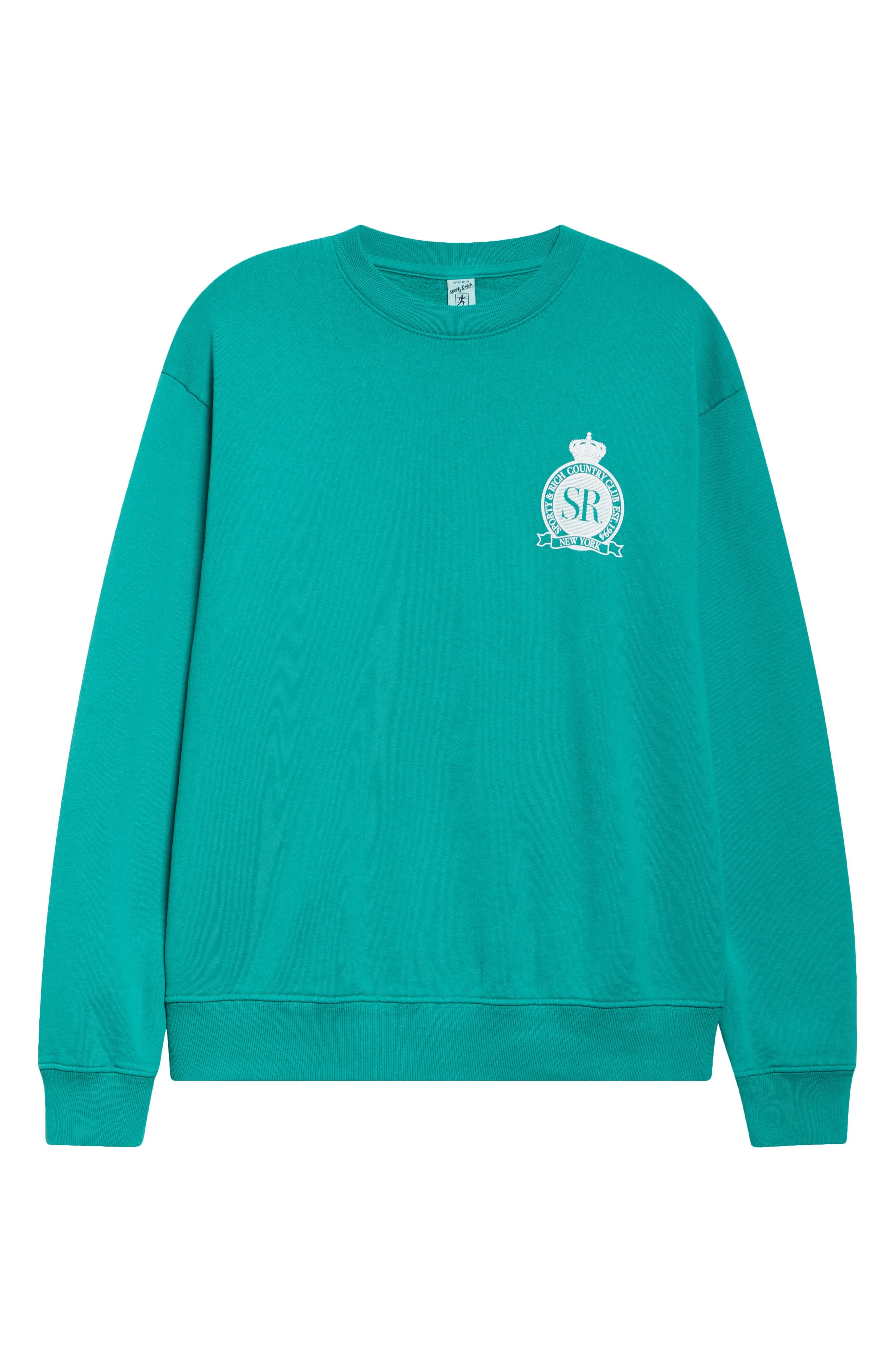 Sporty & Rich Royal Club Fleece Graphic Sweatshirt in Spring Green at Nordstrom - 6